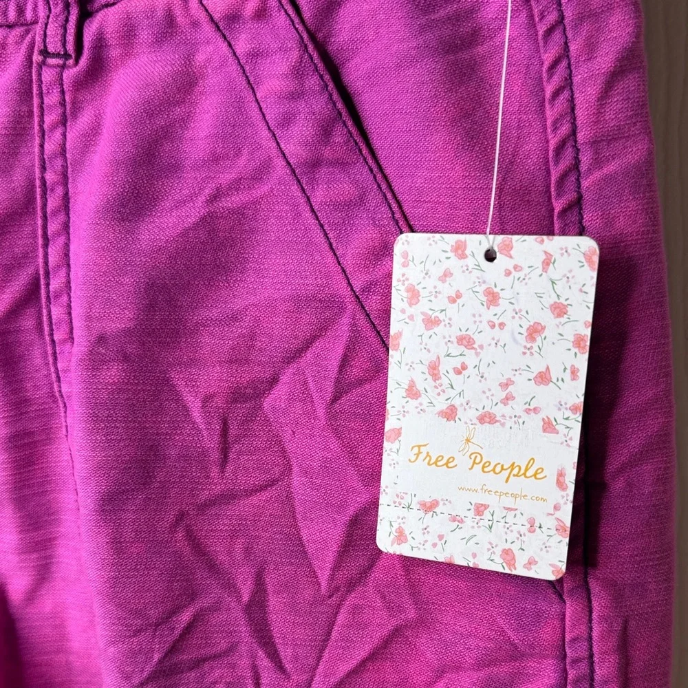 Free People Fuchsia Jean Shorts - Picture 2 of 4